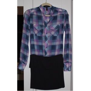 BCBGMaxAzria Plaid and Pencil Skirt Dress Size XXS